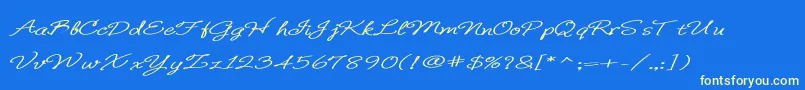 BDeBonita Font – Yellow Fonts on Blue Background