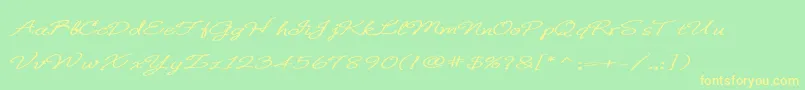 BDeBonita Font – Yellow Fonts on Green Background