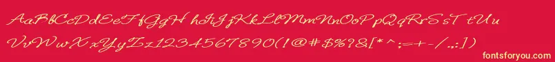 BDeBonita Font – Yellow Fonts on Red Background