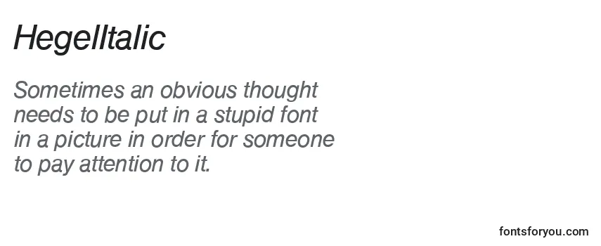 Review of the HegelItalic Font