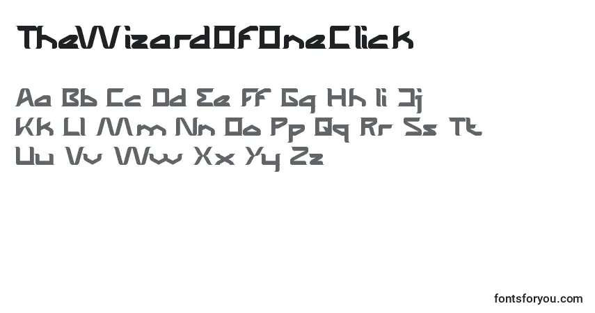 Шрифт TheWizardOfOneClick – алфавит, цифры, специальные символы
