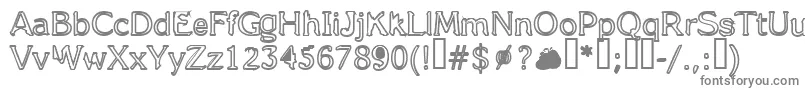 FifteenStories-fontti – harmaat kirjasimet valkoisella taustalla