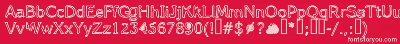 FifteenStories Font – Pink Fonts on Red Background