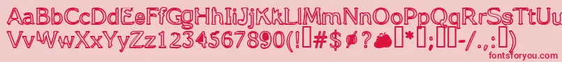 FifteenStories Font – Red Fonts on Pink Background