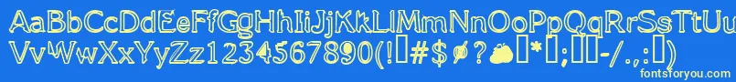 FifteenStories Font – Yellow Fonts on Blue Background