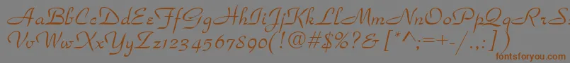 TorhokItalic.001.001 Font – Brown Fonts on Gray Background