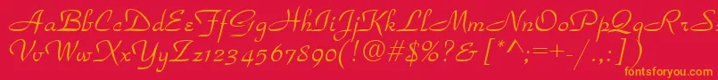 TorhokItalic.001.001 Font – Orange Fonts on Red Background