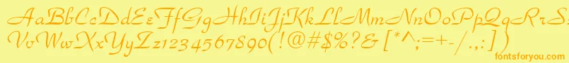 TorhokItalic.001.001 Font – Orange Fonts on Yellow Background