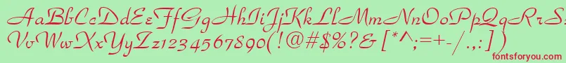 TorhokItalic.001.001 Font – Red Fonts on Green Background