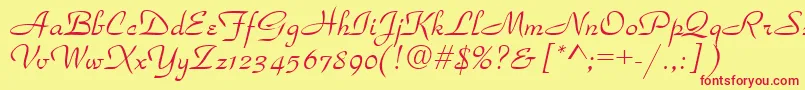 TorhokItalic.001.001 Font – Red Fonts on Yellow Background