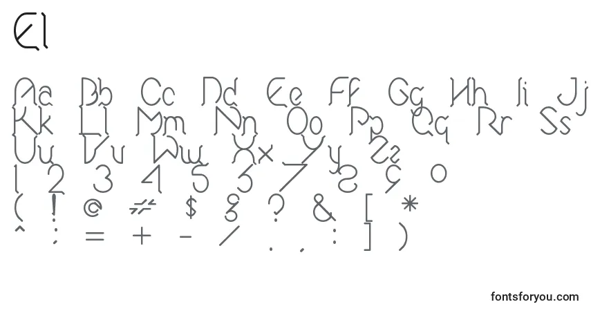 Шрифт El – алфавит, цифры, специальные символы
