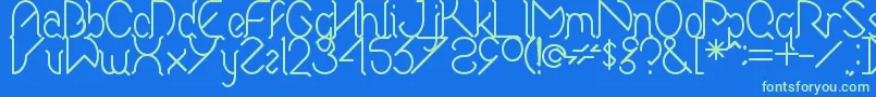 El Font – Green Fonts on Blue Background
