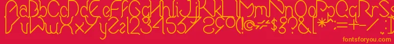フォントEl – 赤い背景にオレンジの文字