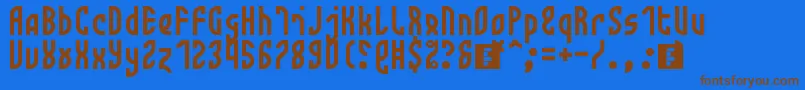 Monotwist-Schriftart – Braune Schriften auf blauem Hintergrund