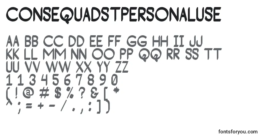 Шрифт ConsequadStPersonalUse – алфавит, цифры, специальные символы