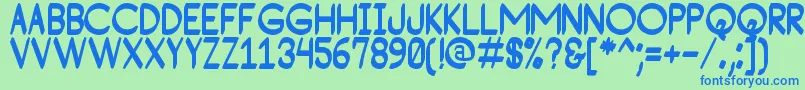 ConsequadStPersonalUse-Schriftart – Blaue Schriften auf grünem Hintergrund