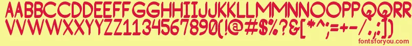 ConsequadStPersonalUse Font – Red Fonts on Yellow Background