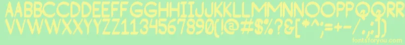 ConsequadStPersonalUse-Schriftart – Gelbe Schriften auf grünem Hintergrund