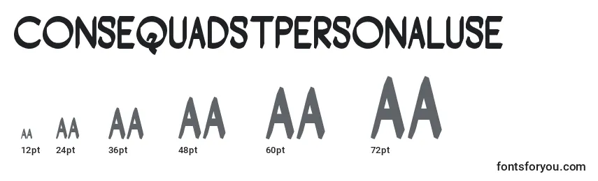 ConsequadStPersonalUse Font Sizes