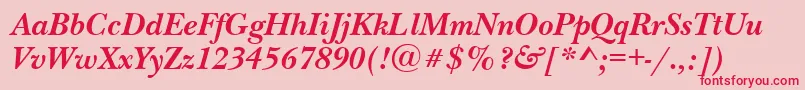 NewbaskervillegttBolditalic Font – Red Fonts on Pink Background