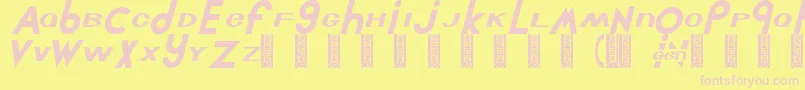 Chlorint-fontti – vaaleanpunaiset fontit keltaisella taustalla