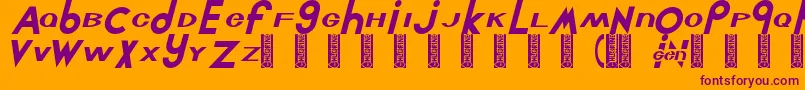 フォントChlorint – オレンジの背景に紫のフォント