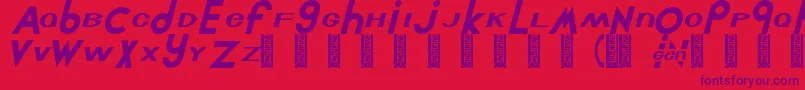 フォントChlorint – 赤い背景に紫のフォント