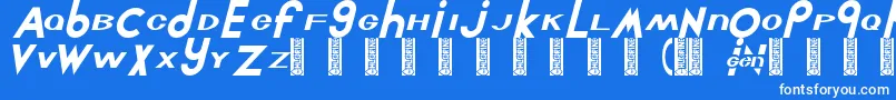 フォントChlorint – 青い背景に白い文字