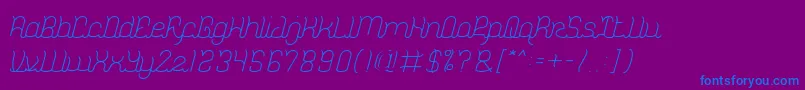 DolphinOceanWave-Schriftart – Blaue Schriften auf violettem Hintergrund