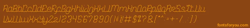 DolphinOceanWave-Schriftart – Orangefarbene Schriften auf braunem Hintergrund