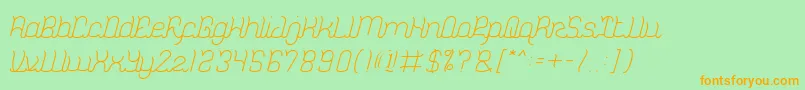 DolphinOceanWave Font – Orange Fonts on Green Background