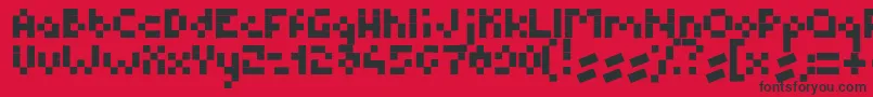 Czcionka BmPixel – czarne czcionki na czerwonym tle