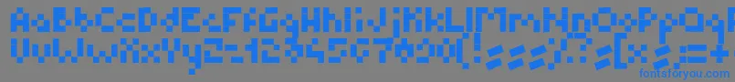 フォントBmPixel – 灰色の背景に青い文字