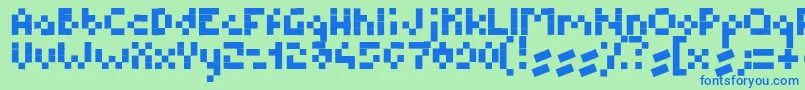 BmPixel Font – Blue Fonts on Green Background