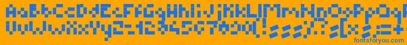 Czcionka BmPixel – niebieskie czcionki na pomarańczowym tle