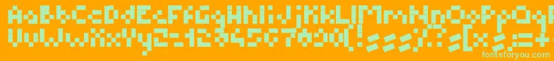 Шрифт BmPixel – зелёные шрифты на оранжевом фоне