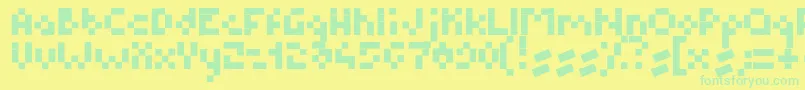 BmPixel Font – Green Fonts on Yellow Background