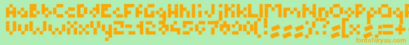 BmPixel-Schriftart – Orangefarbene Schriften auf grünem Hintergrund