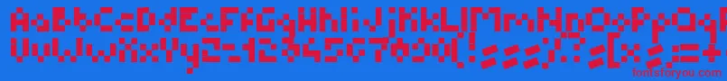 BmPixel-fontti – punaiset fontit sinisellä taustalla