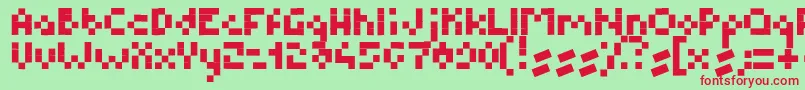 BmPixel Font – Red Fonts on Green Background