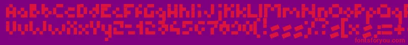 fuente BmPixel – Fuentes Rojas Sobre Fondo Morado