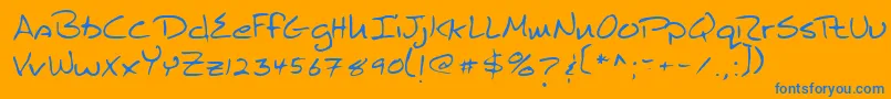 Lehn259 Font – Blue Fonts on Orange Background