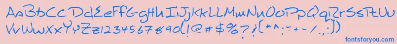 Lehn259 Font – Blue Fonts on Pink Background