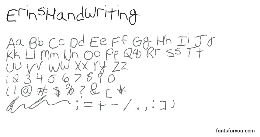 Schriftart ErinsHandwriting – Alphabet, Zahlen, spezielle Symbole