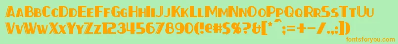 ThirtySeven Font – Orange Fonts on Green Background