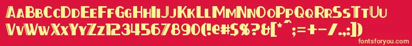 ThirtySeven Font – Yellow Fonts on Red Background