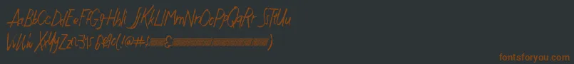 Justwritedt-fontti – ruskeat fontit mustalla taustalla