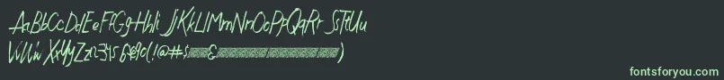 フォントJustwritedt – 黒い背景に緑の文字