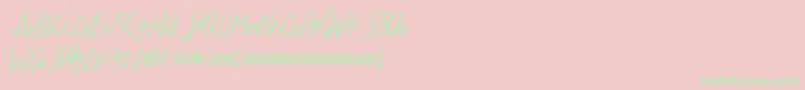 フォントJustwritedt – ピンクの背景に緑の文字