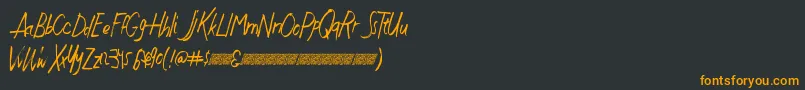 Шрифт Justwritedt – оранжевые шрифты на чёрном фоне